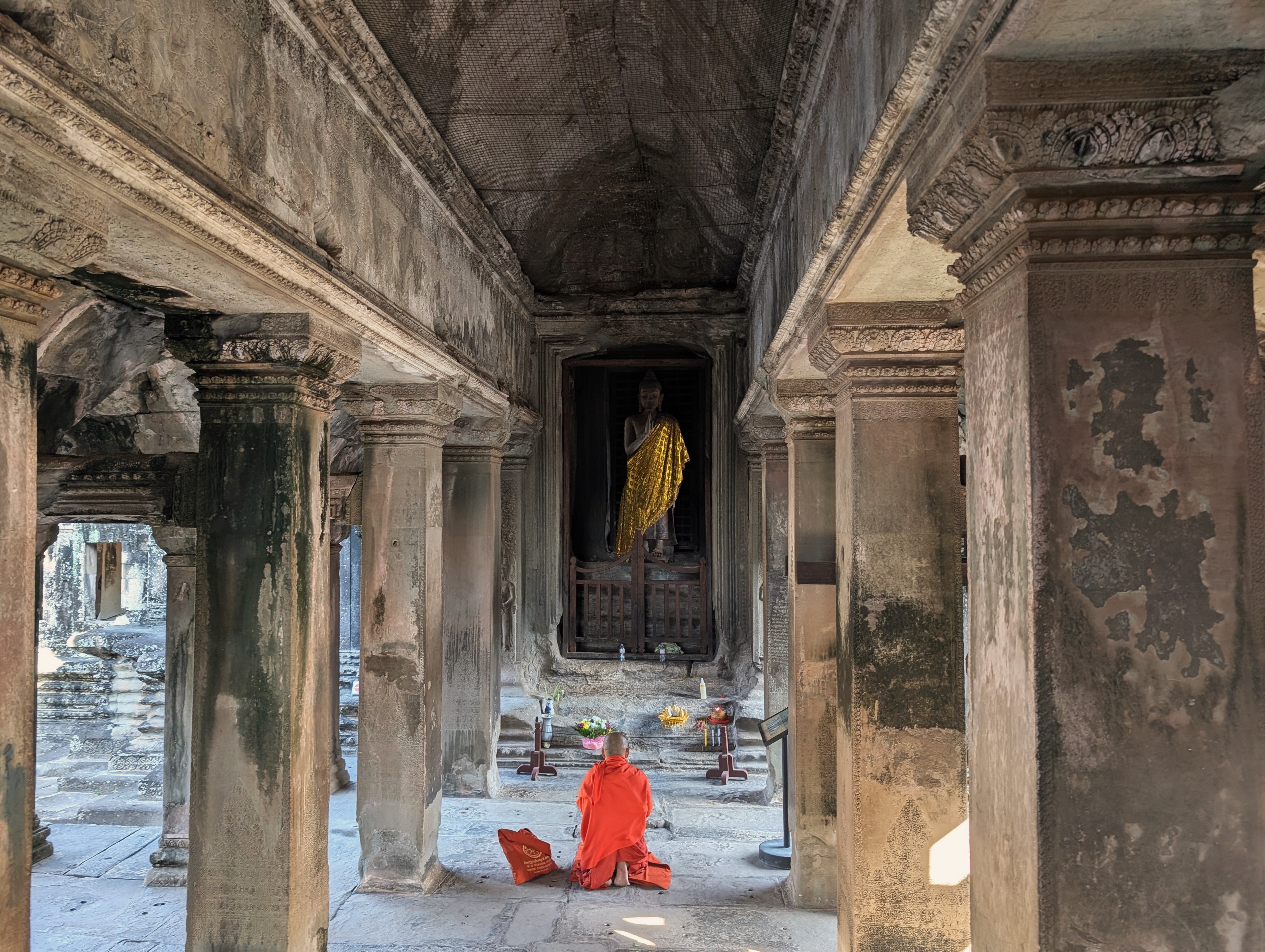 A Monk Praying at the Temple